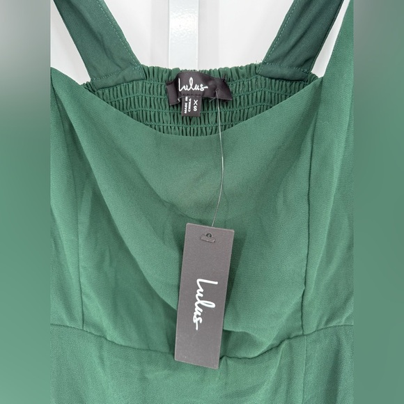 Lulus Summer Invite Emerald Green Tie-Strap Tiered Midi Dress Size XS - Picture 9 of 10